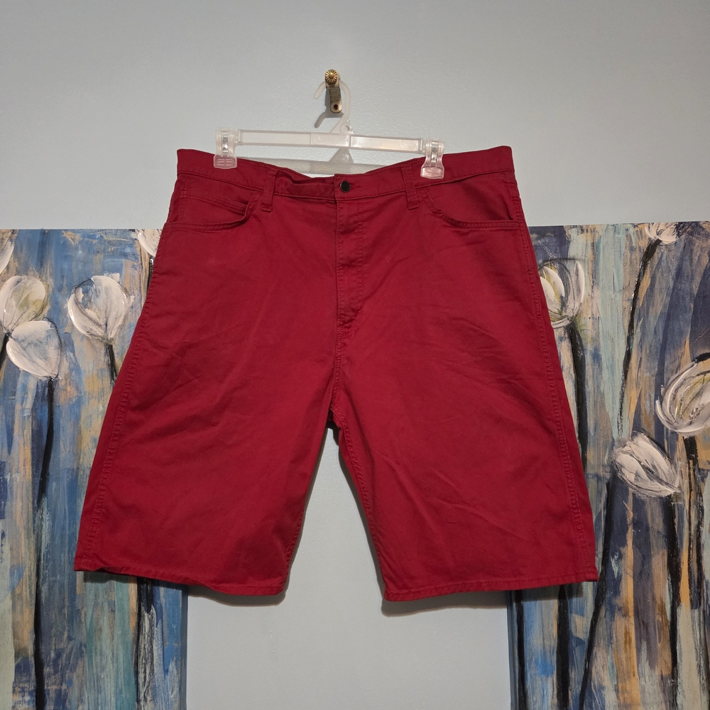Levi's Vibrant Red Flat Front Shorts